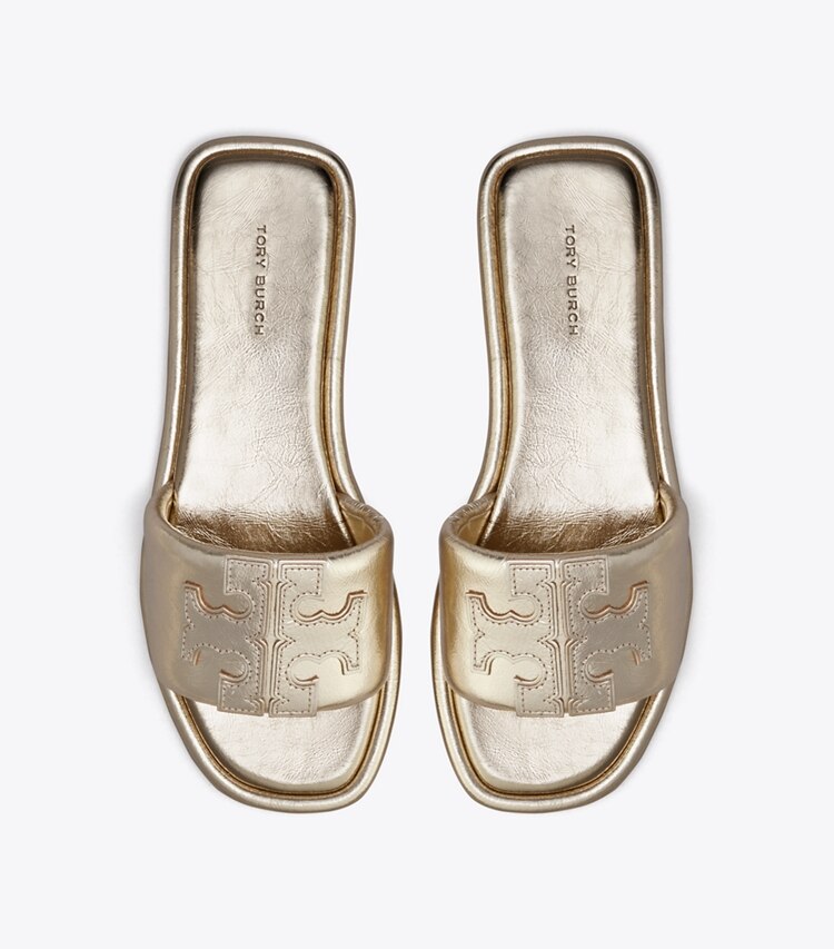 TORY BURCH WOMEN'S DOUBLE T SPORT SLIDE - Spark Gold