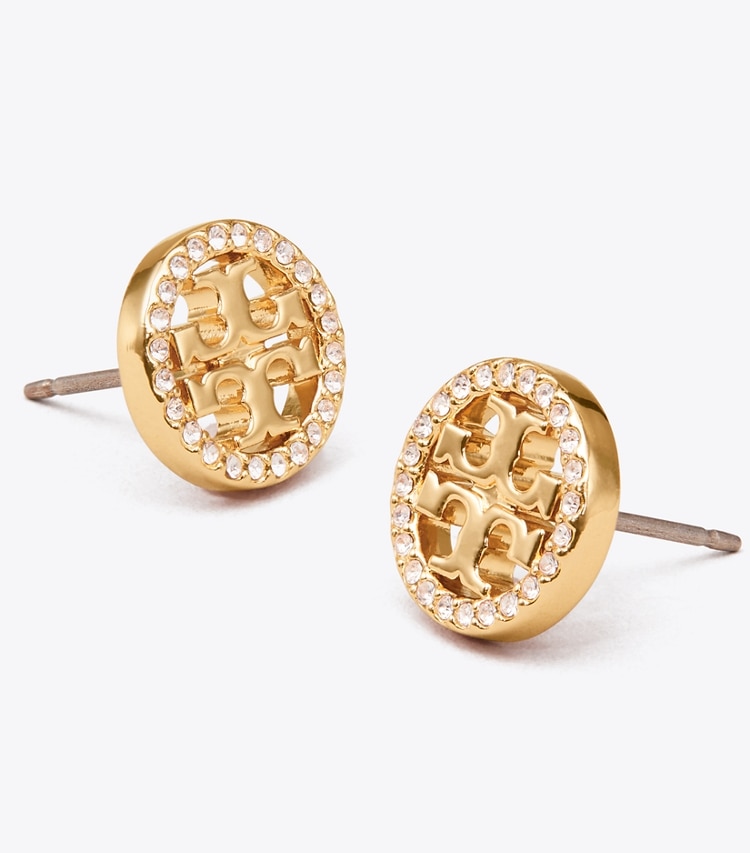 TORY BURCH WOMEN'S MILLER PAVe STUD EARRING - Tory Gold/Crystal