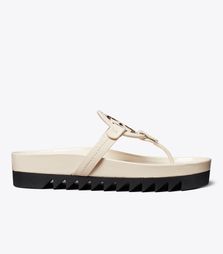 TORY BURCH WOMEN'S MILLER CLOUD LUG SANDAL - New Cream / Perfect Black