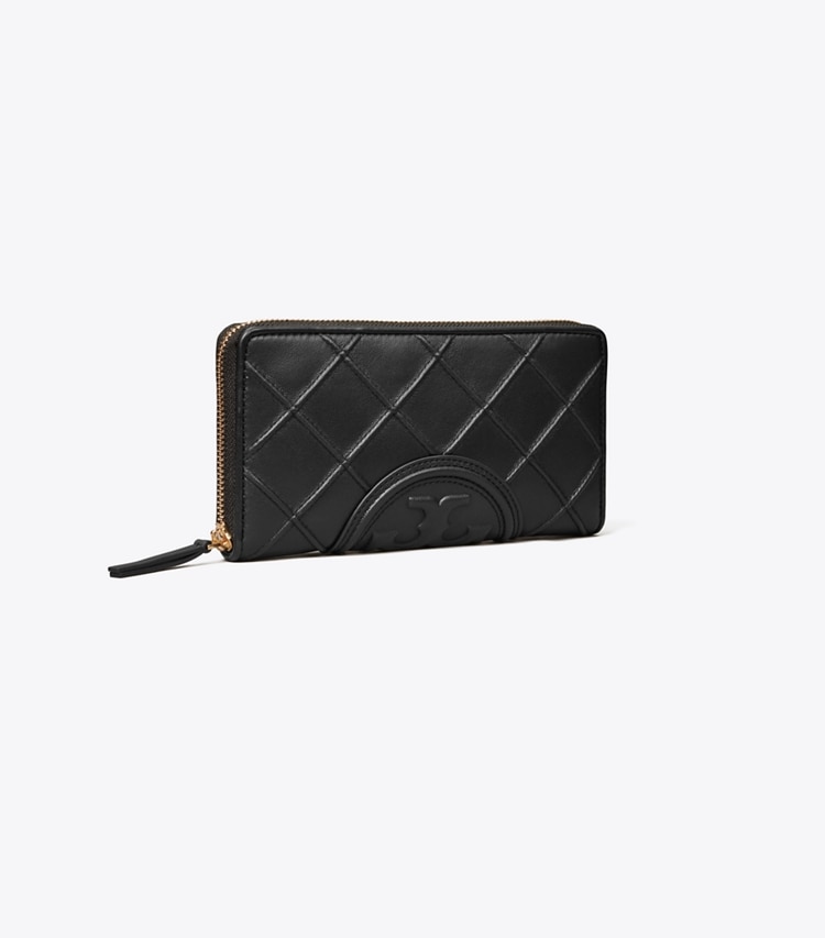 TORY BURCH WOMEN'S FLEMING SOFT ZIP CONTINENTAL WALLET - Black