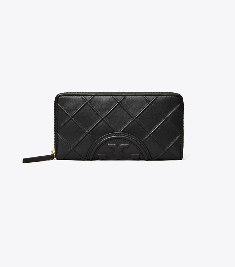 TORY BURCH WOMEN'S FLEMING SOFT ZIP CONTINENTAL WALLET - Black