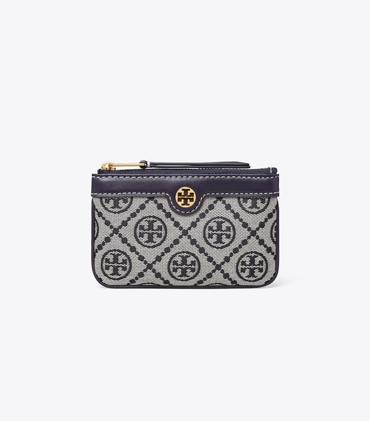 TORY BURCH WOMEN'S T MONOGRAM CARD CASE KEY RING - Tory Navy