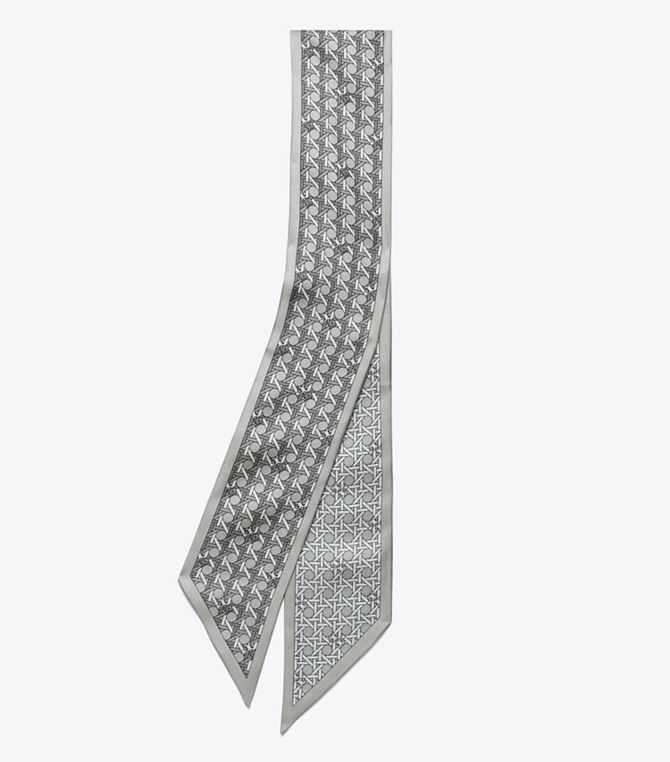 TORY BURCH WOMEN'S BASKETWEAVE RIBBON TIE - Zinc