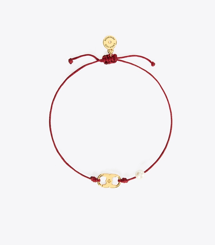 TORY BURCH WOMEN'S EMBRACE AMBITION BRACELET - Tory Gold / Burgundy / Cream