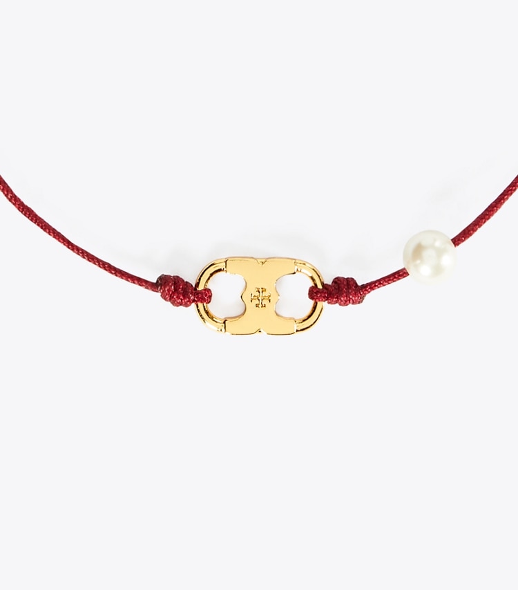 TORY BURCH WOMEN'S EMBRACE AMBITION BRACELET - Tory Gold / Burgundy / Cream