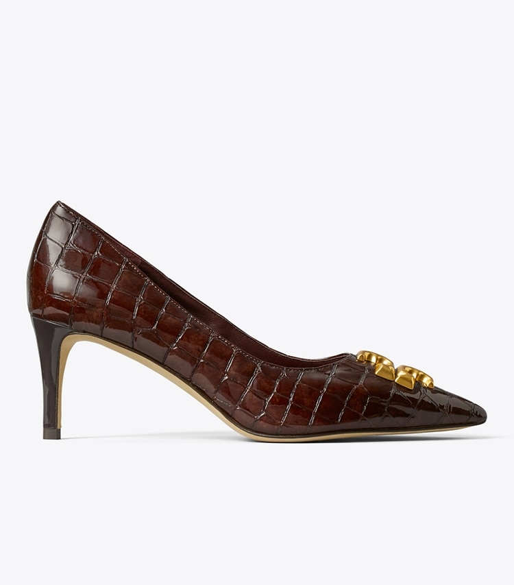 TORY BURCH WOMEN'S ELEANOR PUMP - Brown Croc / Gold