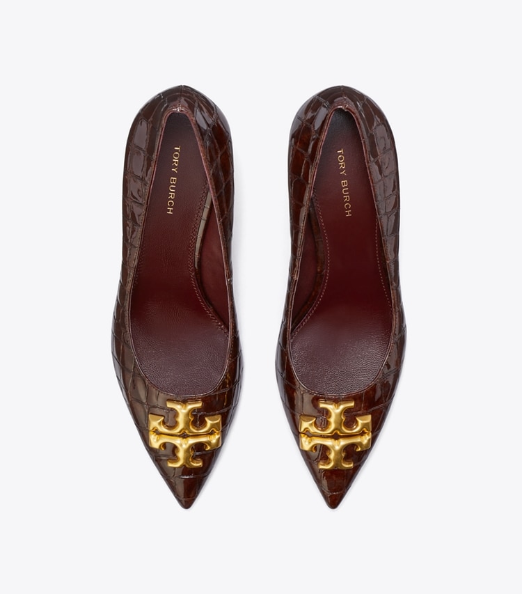 TORY BURCH WOMEN'S ELEANOR PUMP - Brown Croc / Gold