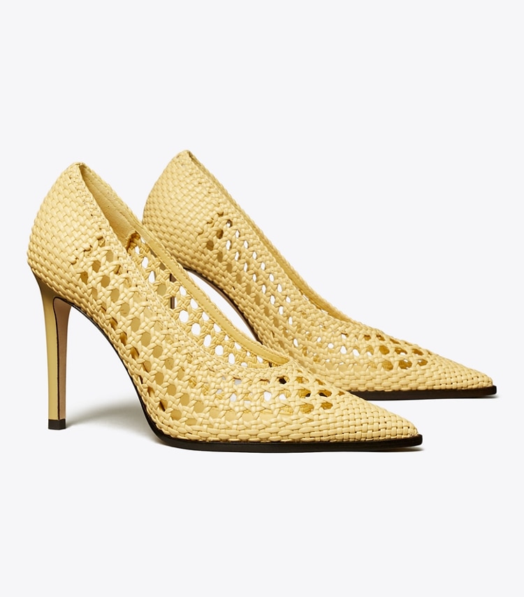 TORY BURCH WOMEN'S WOVEN POINTED PUMP - Sweet Corn