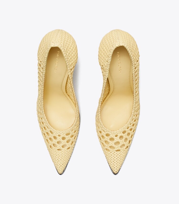 TORY BURCH WOMEN'S WOVEN POINTED PUMP - Sweet Corn