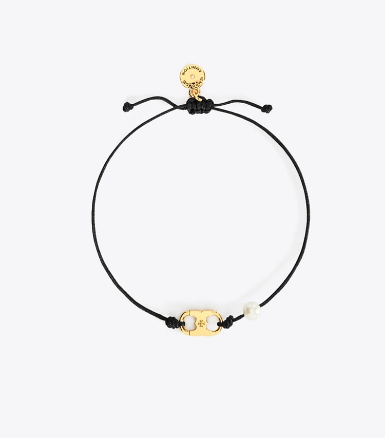 TORY BURCH WOMEN'S EMBRACE AMBITION BRACELET - Tory Gold / Black / Cream