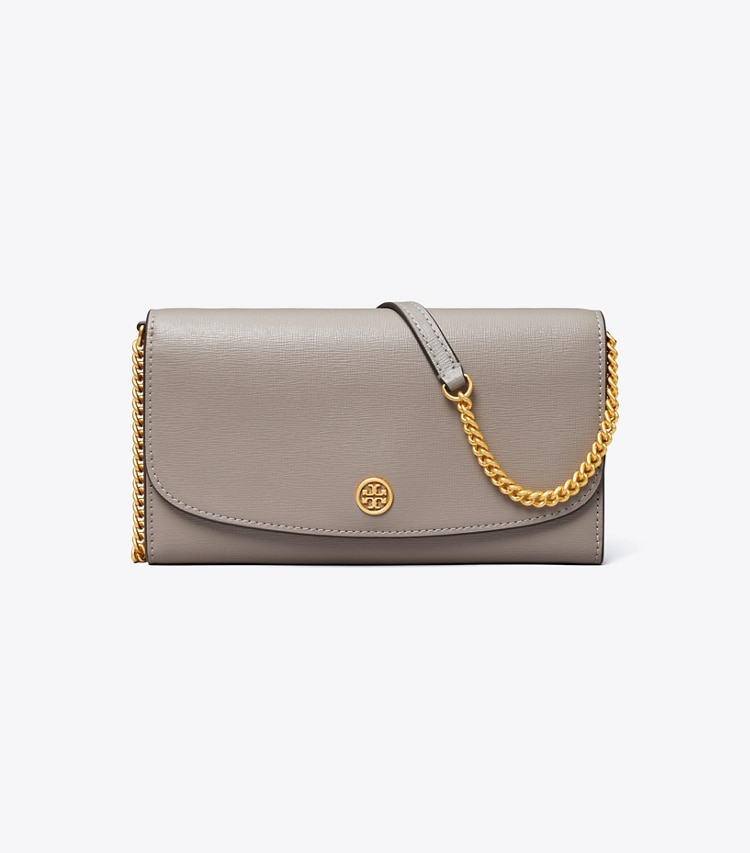 TORY BURCH WOMEN'S ROBINSON CHAIN WALLET - Gray Heron