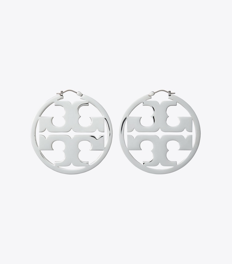 TORY BURCH WOMEN'S MILLER HOOP EARRING - Tory Silver