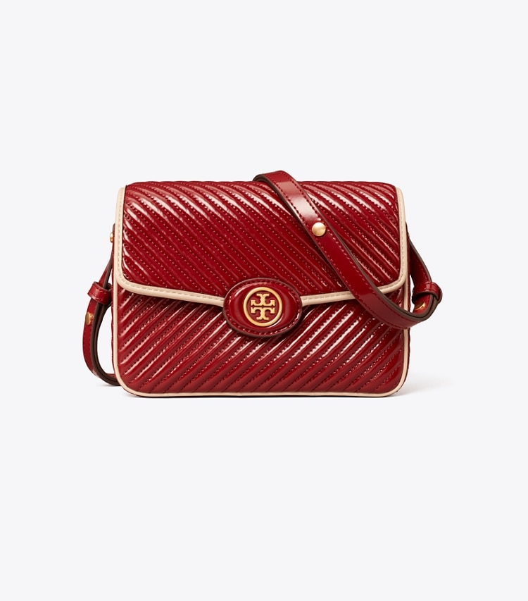 TORY BURCH WOMEN'S ROBINSON PATENT QUILTED SHOULDER BAG - Bricklane