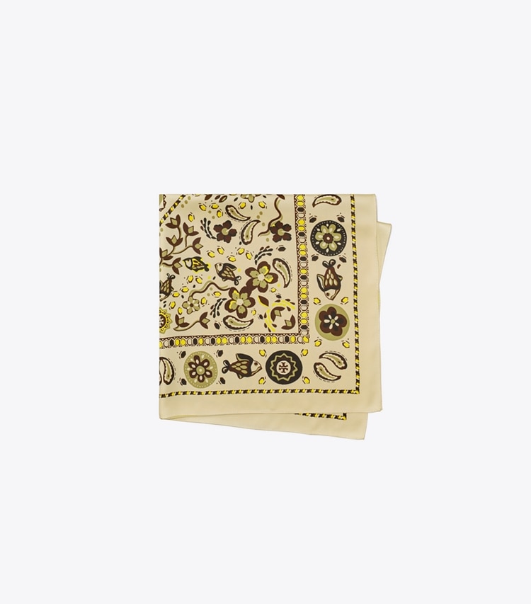 TORY BURCH WOMEN'S PISCES DREAM DOUBLE SIDED SILK SQUARE - Beige