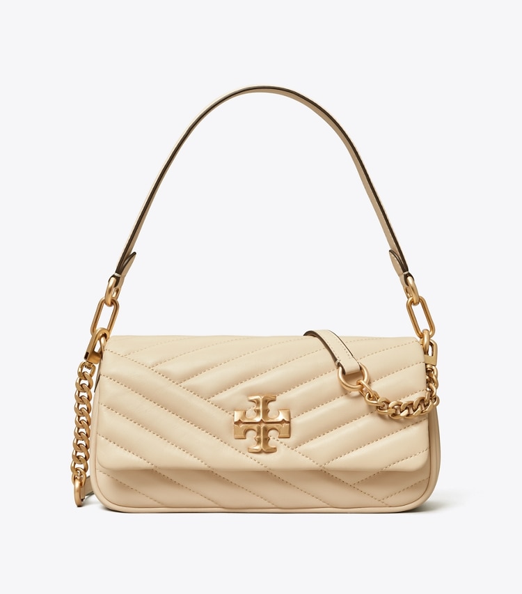 TORY BURCH WOMEN'S SMALL KIRA CHEVRON FLAP SHOULDER BAG - New Cream