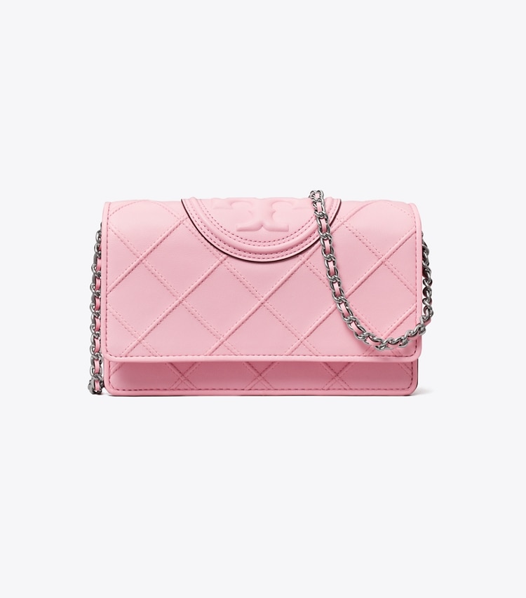 TORY BURCH WOMEN'S FLEMING SOFT CHAIN WALLET - Plie Pink