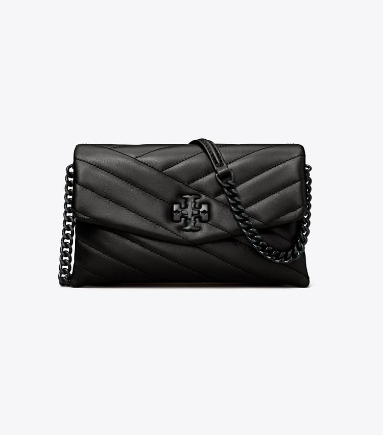 TORY BURCH WOMEN'S KIRA CHEVRON POWDER COATED CHAIN WALLET - Black