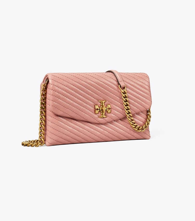 TORY BURCH WOMEN'S KIRA MOTO QUILT CHAIN WALLET - Pink Magnolia