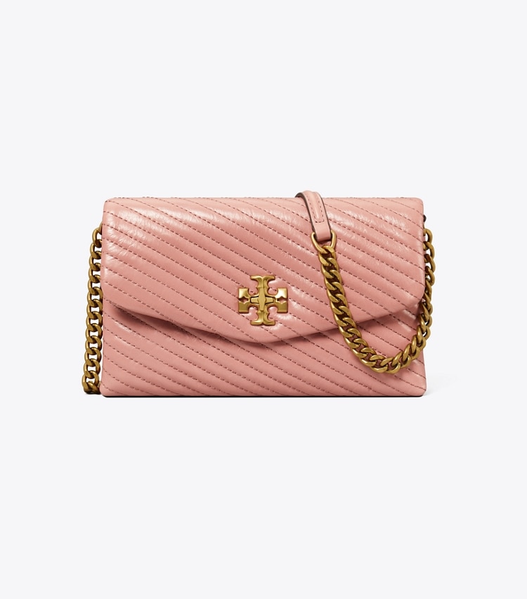 TORY BURCH WOMEN'S KIRA MOTO QUILT CHAIN WALLET - Pink Magnolia