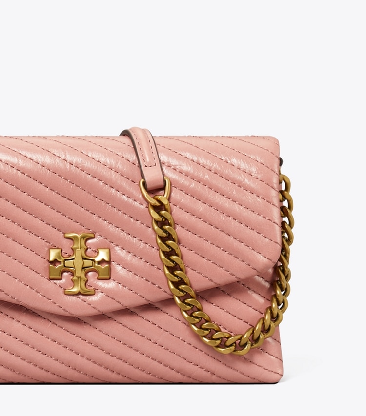 TORY BURCH WOMEN'S KIRA MOTO QUILT CHAIN WALLET - Pink Magnolia