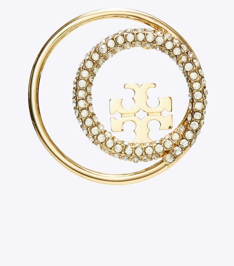 TORY BURCH WOMEN'S MILLER RINGS STUD - Tory Gold / Crystal