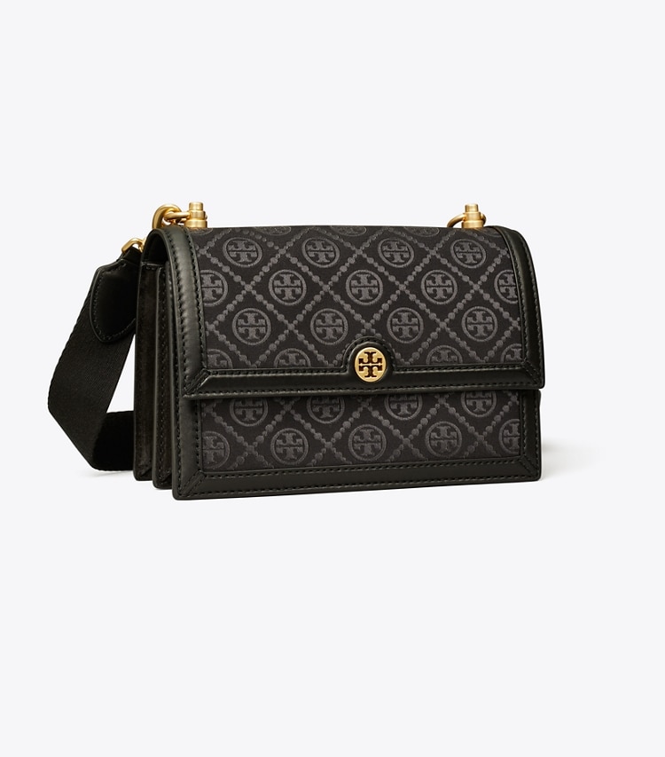 TORY BURCH WOMEN'S SMALL T MONOGRAM SHOULDER BAG - Black