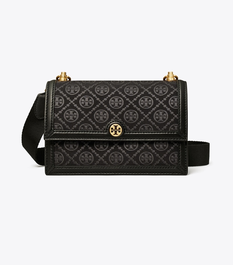 TORY BURCH WOMEN'S SMALL T MONOGRAM SHOULDER BAG - Black