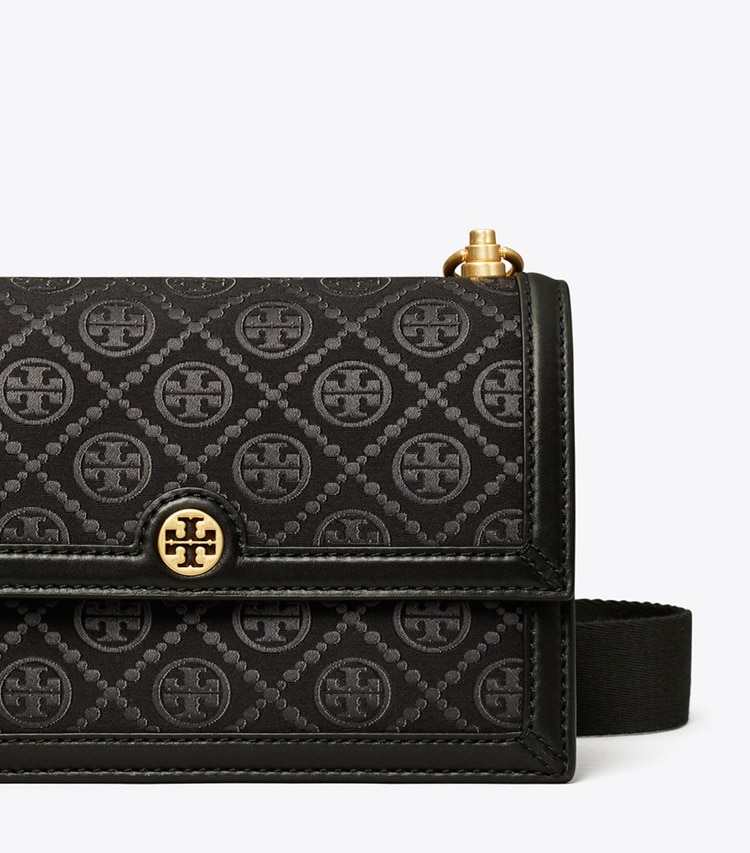 TORY BURCH WOMEN'S SMALL T MONOGRAM SHOULDER BAG - Black