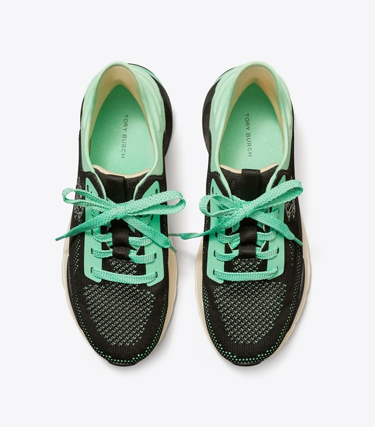 TORY BURCH WOMEN'S GOOD LUCK KNIT TRAINER - Mint / Black