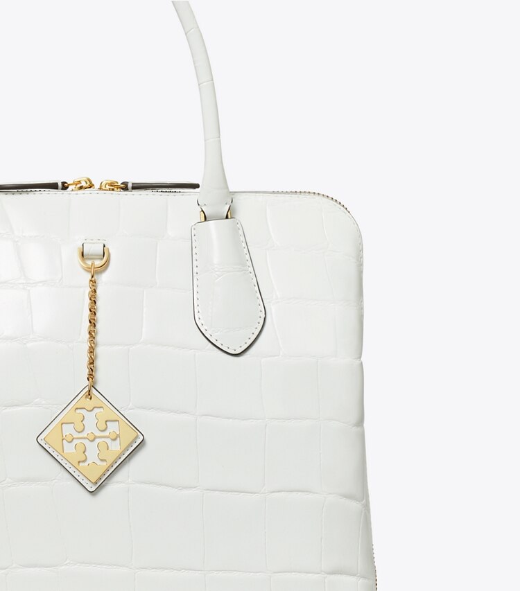 TORY BURCH WOMEN'S EMBOSSED SWING SATCHEL - Optic White