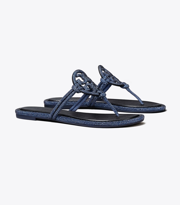 TORY BURCH WOMEN'S MILLER PAVe KNOTTED SANDAL - Perfect Navy - Click Image to Close