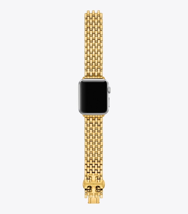 TORY BURCH WOMEN'S ELEANOR BAND FOR APPLE WATCH, GOLD-TONE STAINLESS STEEL - Gold - Click Image to Close