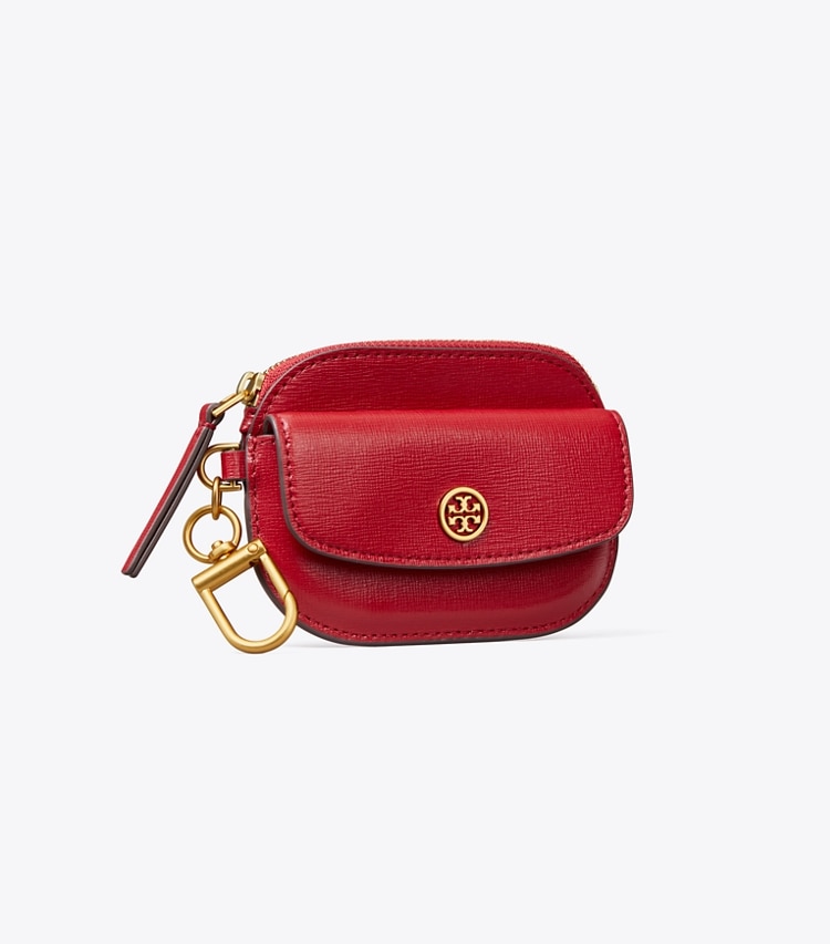 TORY BURCH WOMEN'S ROBINSON CARD CASE KEY RING - Tory Red - Click Image to Close