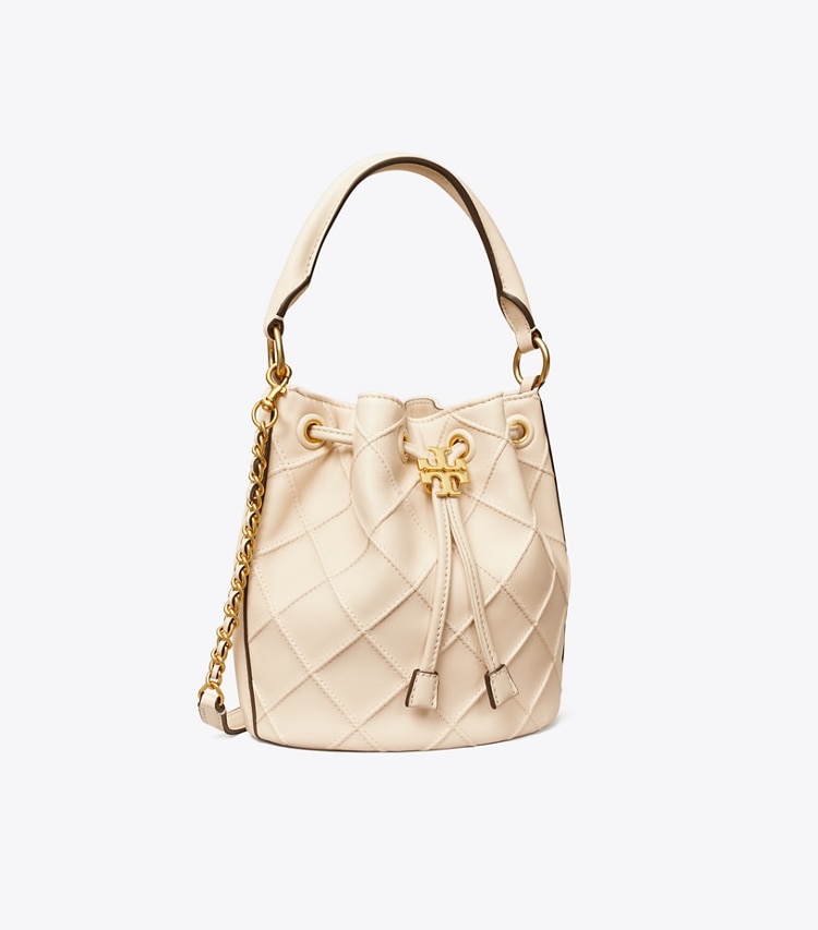 TORY BURCH WOMEN'S SMALL FLEMING SOFT BUCKET BAG - New Cream