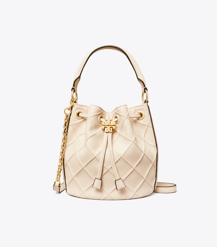 TORY BURCH WOMEN'S SMALL FLEMING SOFT BUCKET BAG - New Cream