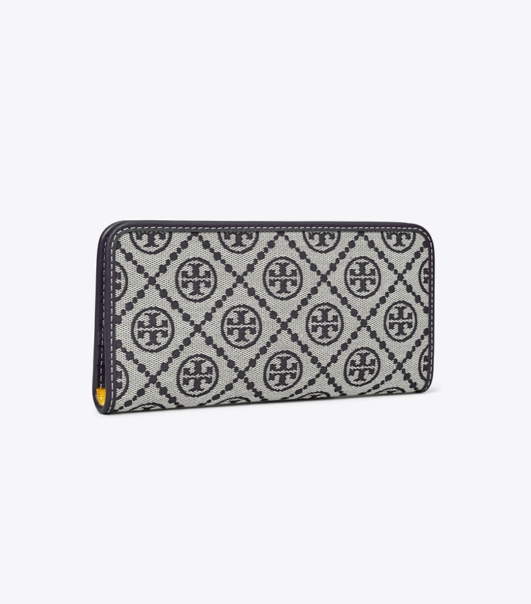 TORY BURCH WOMEN'S T MONOGRAM ZIP SLIM WALLET - Tory Navy - Click Image to Close