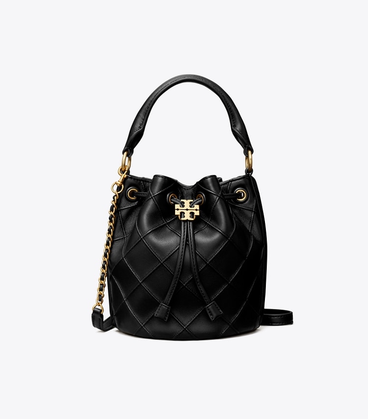 TORY BURCH WOMEN'S SMALL FLEMING SOFT BUCKET BAG - Black