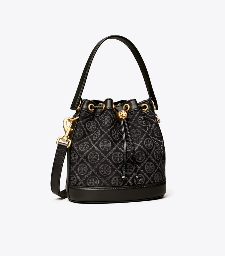 TORY BURCH WOMEN'S T MONOGRAM BUCKET BAG - Black