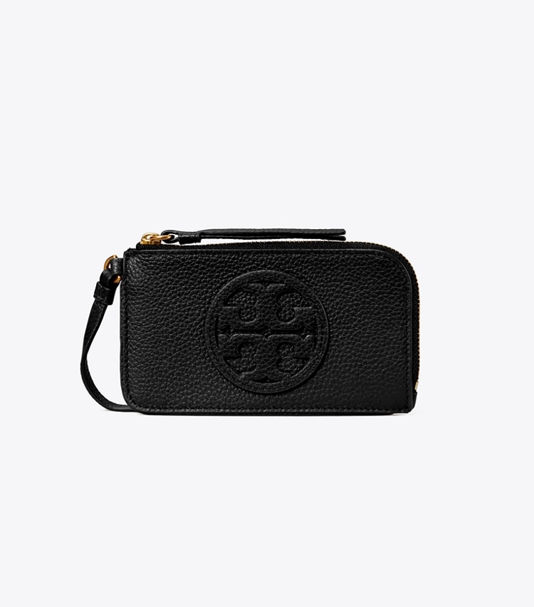 TORY BURCH WOMEN'S MILLER ZIP CARD CASE - Black