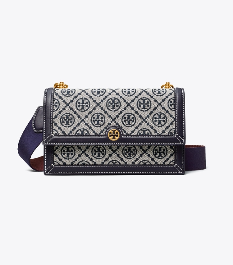 TORY BURCH WOMEN'S MINI T MONOGRAM SHOULDER BAG - Tory Navy