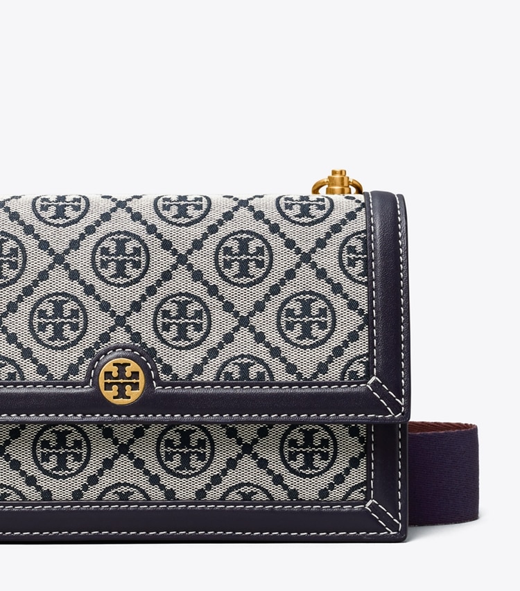 TORY BURCH WOMEN'S MINI T MONOGRAM SHOULDER BAG - Tory Navy