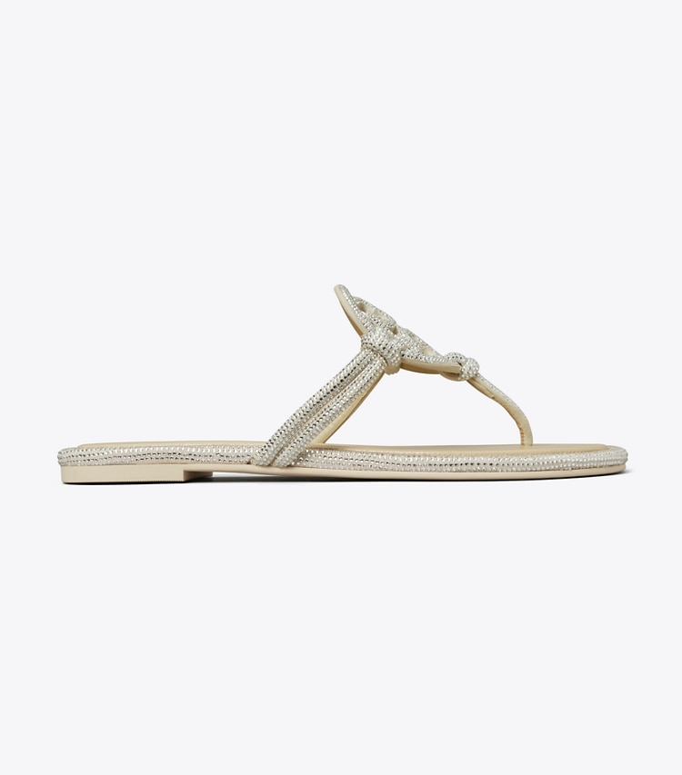 TORY BURCH WOMEN'S MILLER PAVe KNOTTED SANDAL - Stone Gray