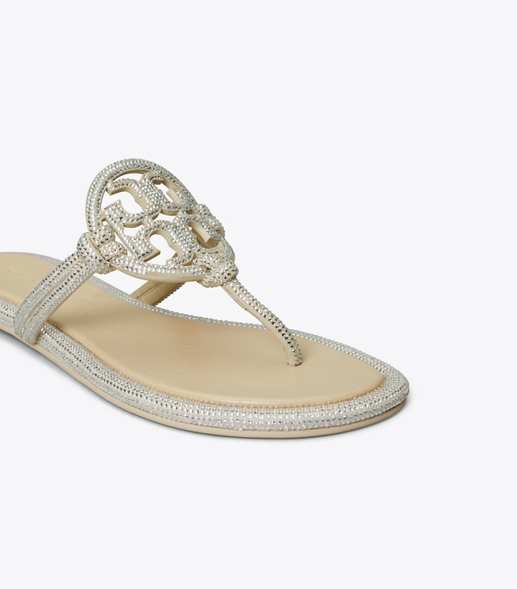 TORY BURCH WOMEN'S MILLER PAVe KNOTTED SANDAL - Stone Gray