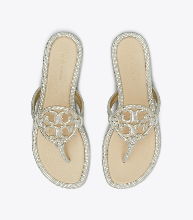 TORY BURCH WOMEN'S MILLER PAVe KNOTTED SANDAL - Stone Gray