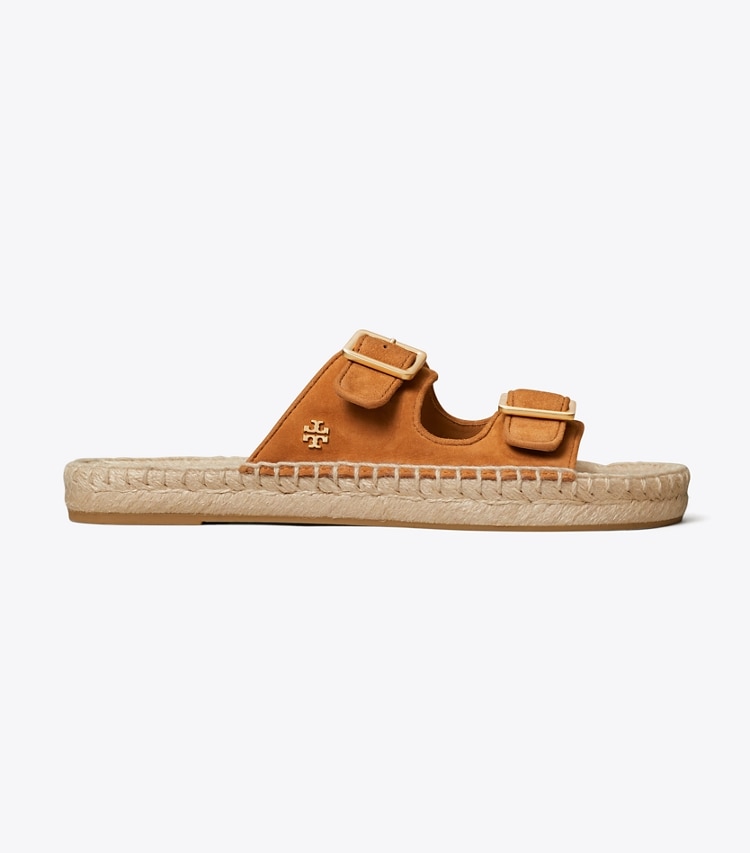 TORY BURCH WOMEN'S TWO BAND FLAT ESPADRILLE SLIDE - Ambra