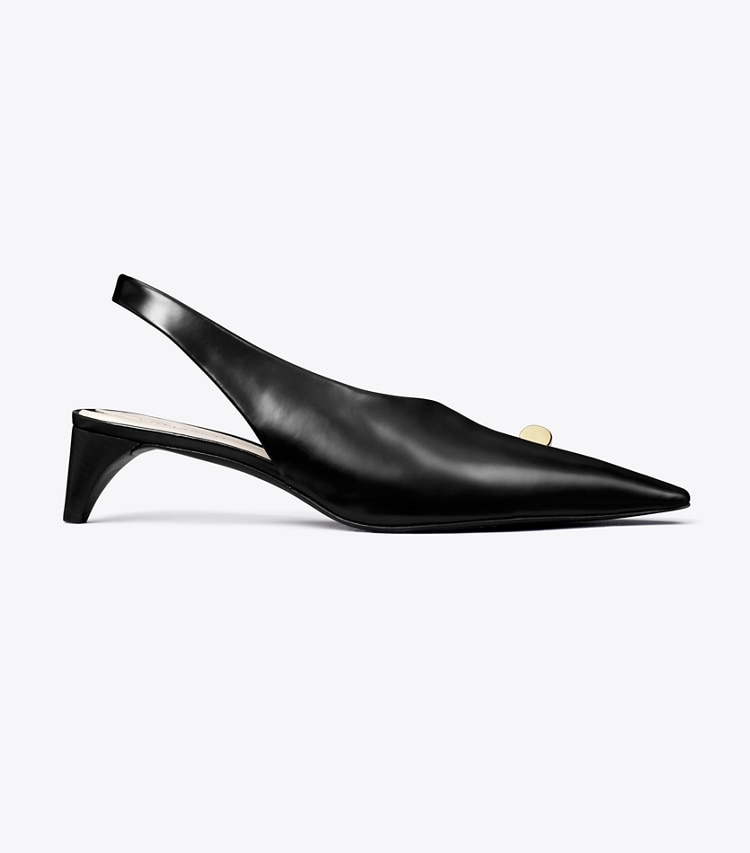 TORY BURCH WOMEN'S PIERCED SLINGBACK HEEL - Perfect Black