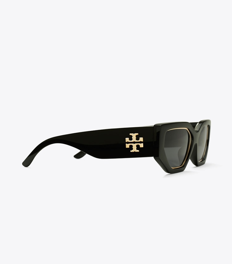 TORY BURCH WOMEN'S KIRA GEOMETRIC SUNGLASSES - Black