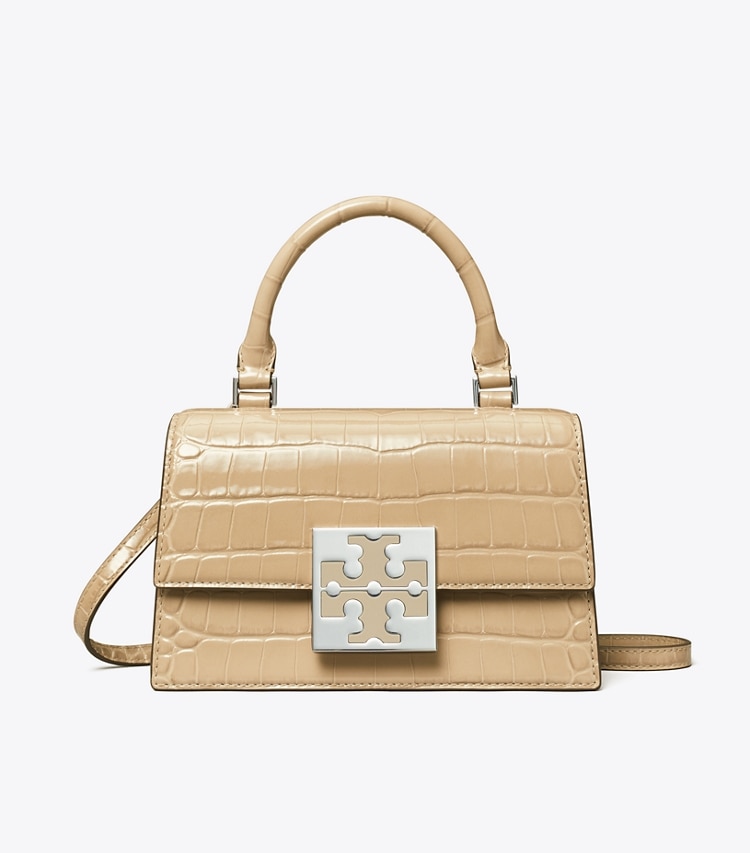 TORY BURCH WOMEN'S BON BON CROC-EMBOSSED MINI BAG - Taupe