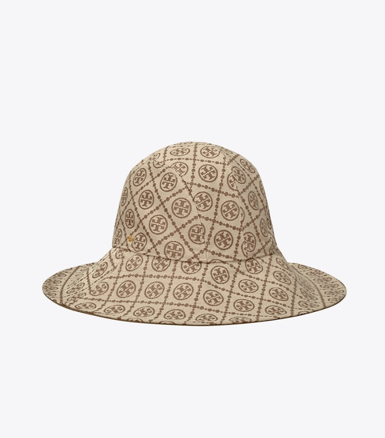 TORY BURCH WOMEN'S T MONOGRAM REVERSIBLE BUCKET HAT - Hazelnut