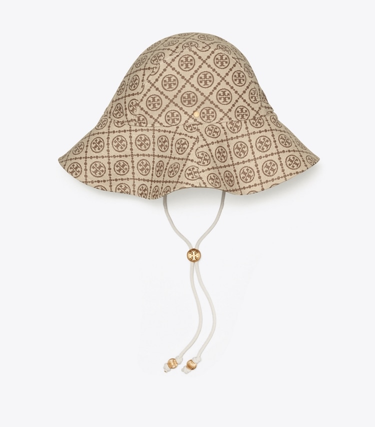 TORY BURCH WOMEN'S T MONOGRAM REVERSIBLE BUCKET HAT - Hazelnut